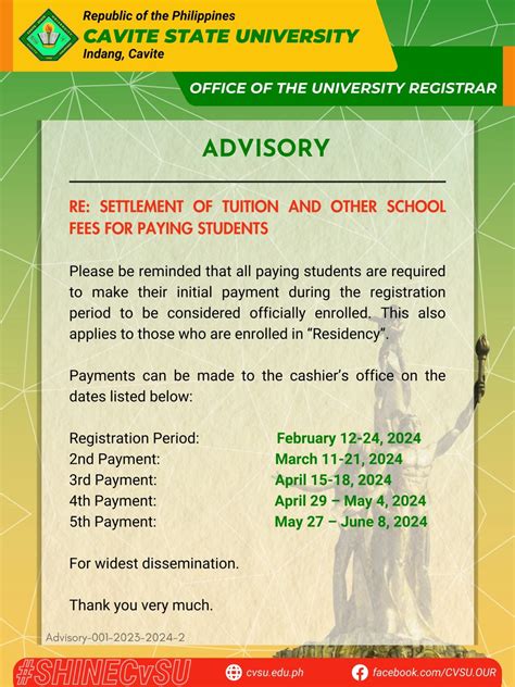 Settlement of Tuition and Other School Fees .